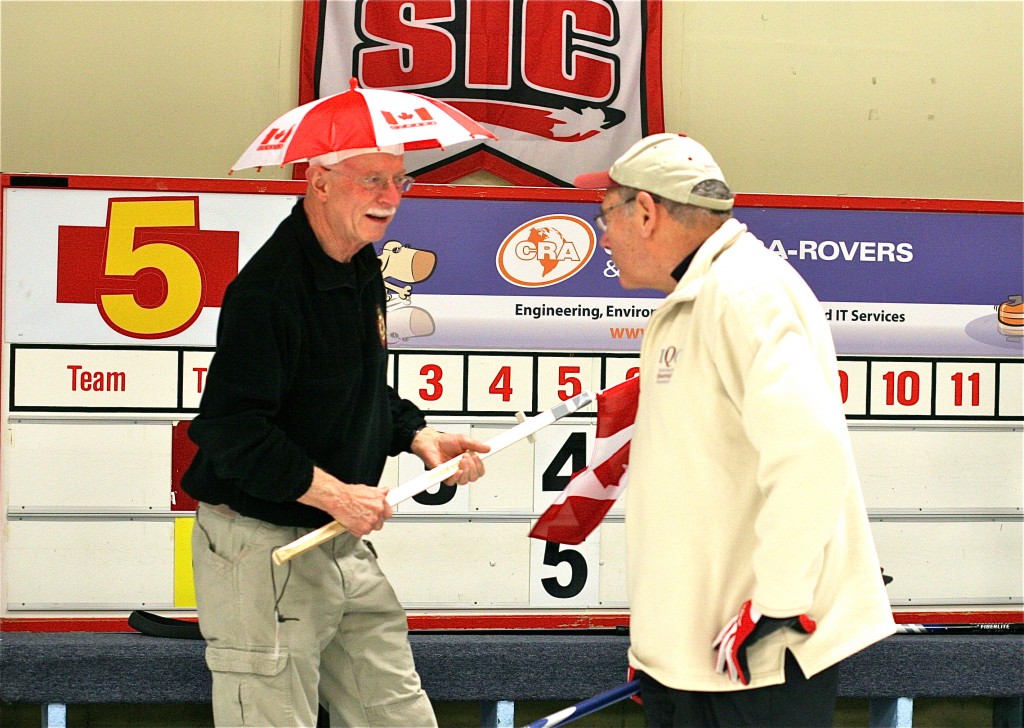 Dallas shows off his Canadian stuff to John Martin
